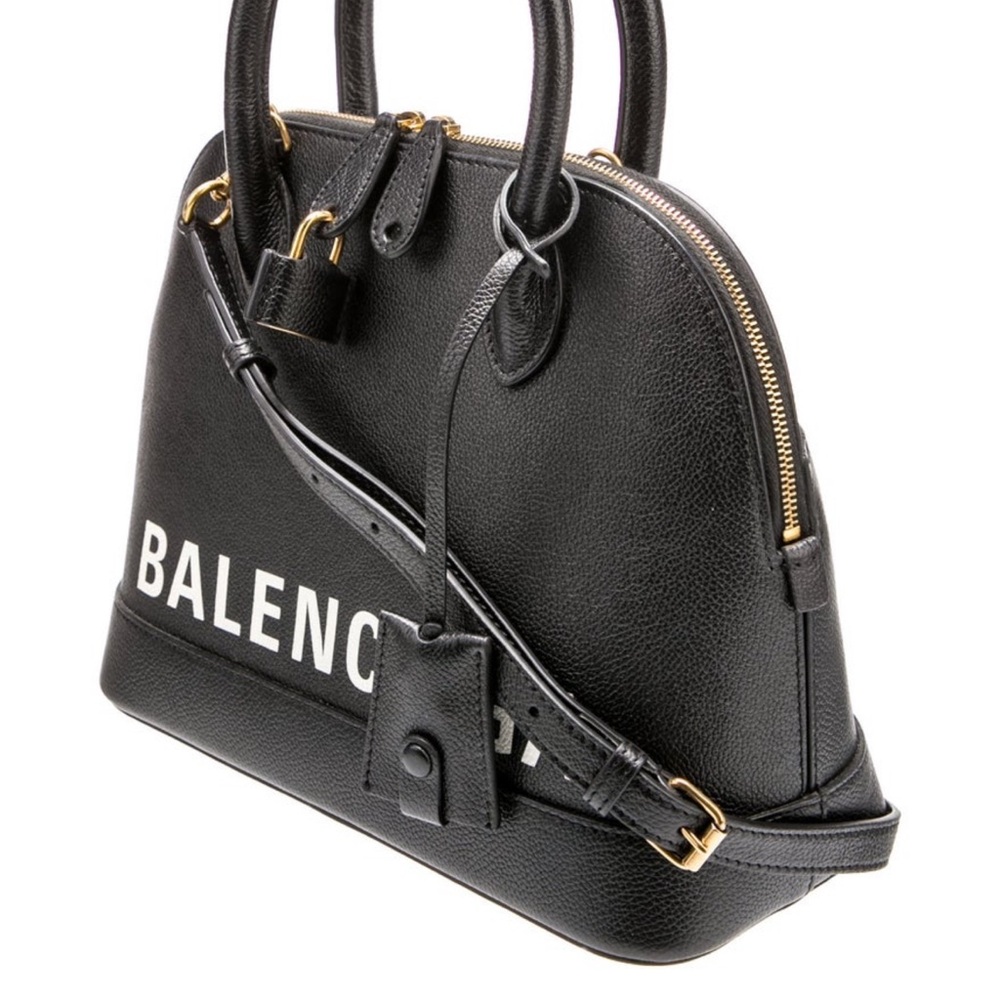 Balenciaga Black Satchel with Gold Accents